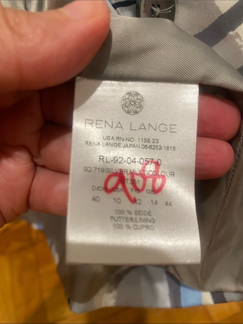 Rena Lange Light Blue and Gray Plaid Satin-Effect Blazer - Picture 6 of 7